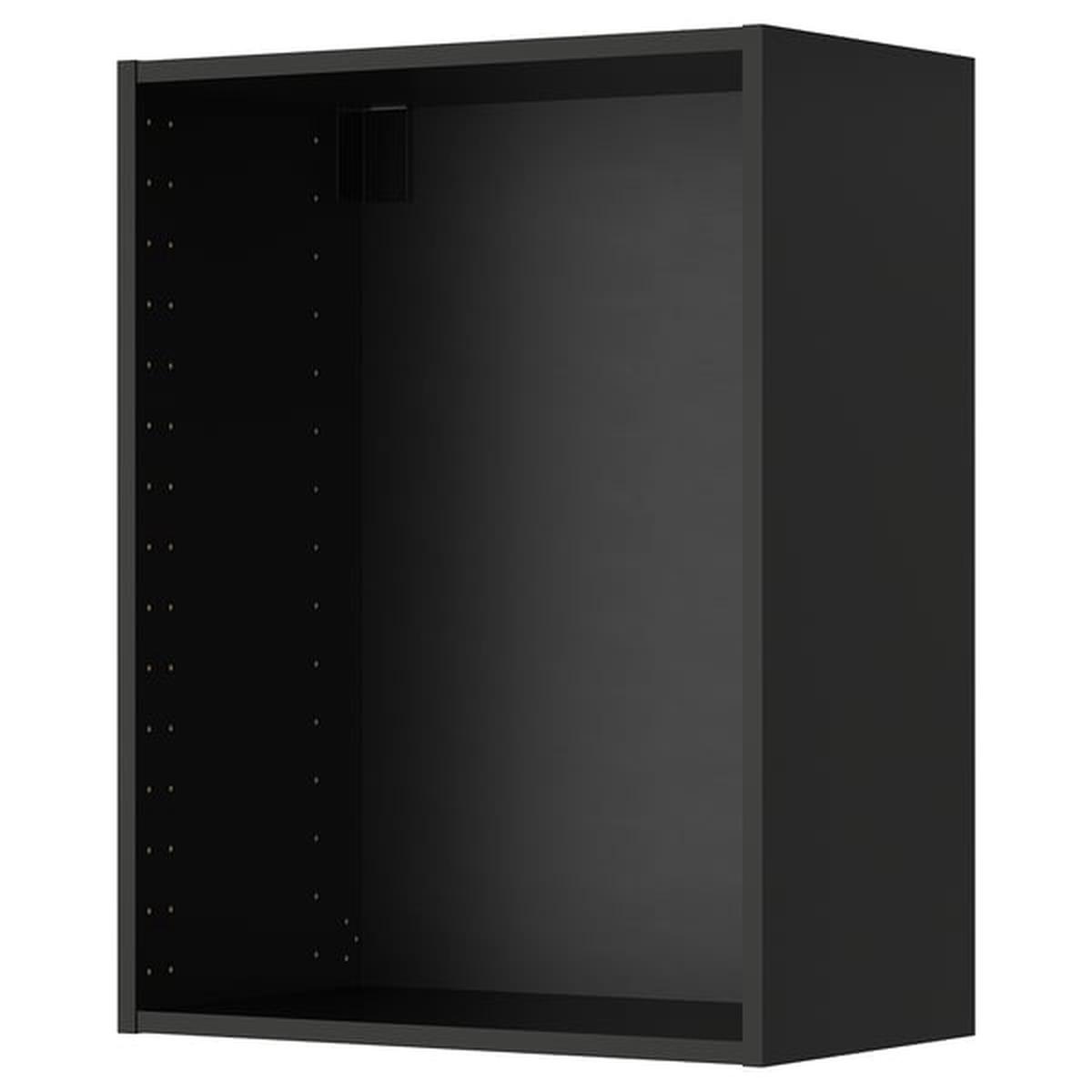 METOD wall cabinet, black-grey, 60x37x80 cm