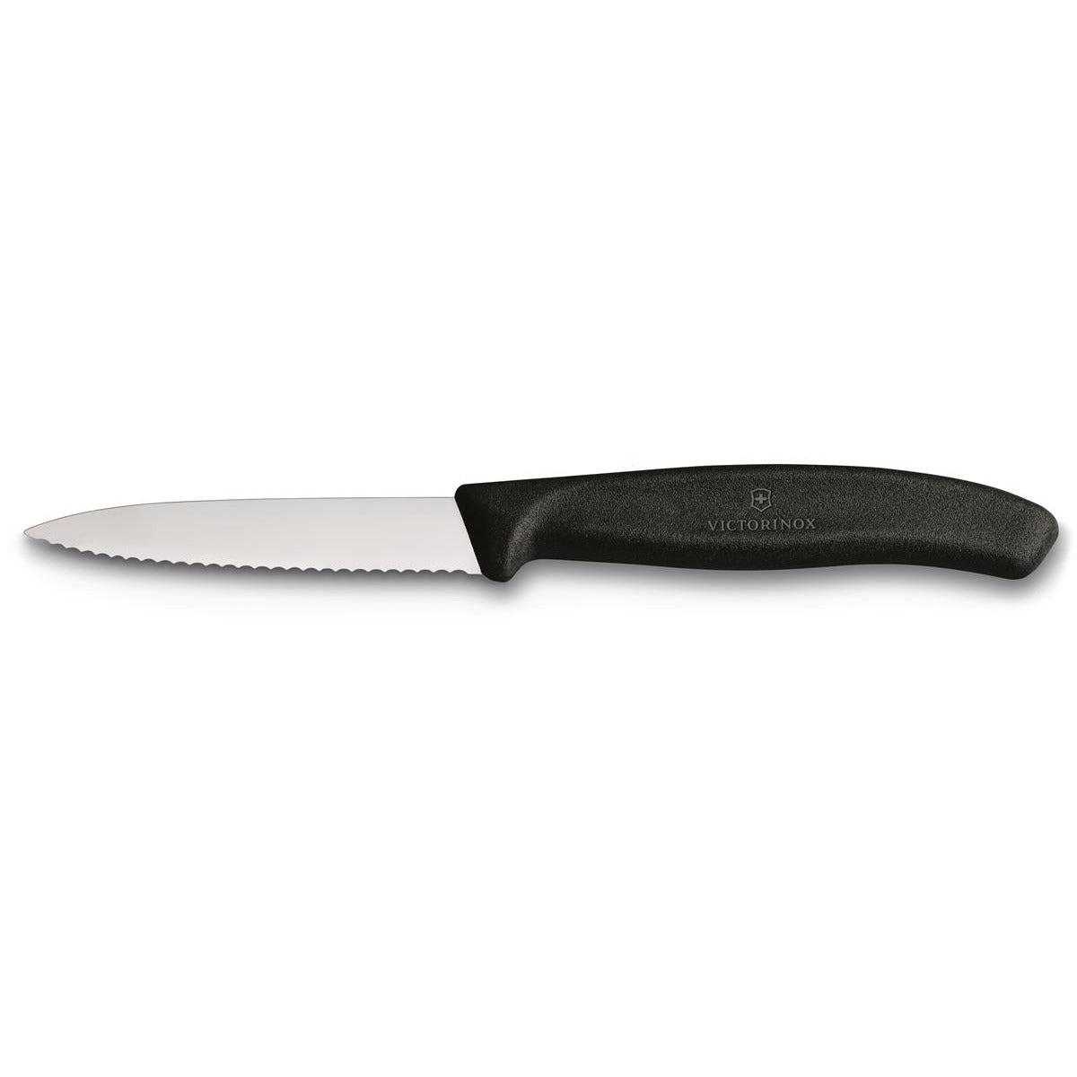 Paring Knife Wavy Edge Pointed Tip 8cm Black