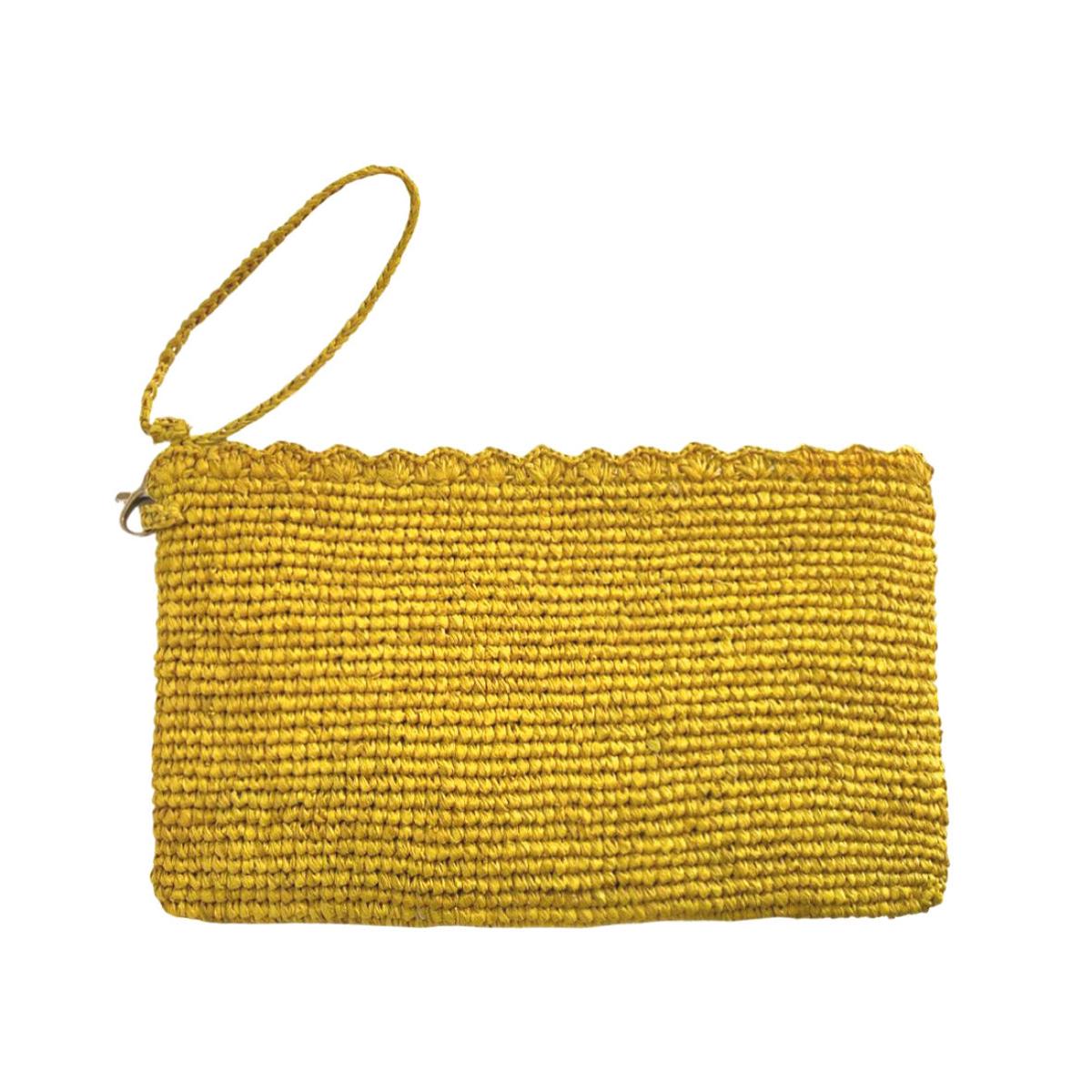 Pouch in raffia Lea Brown – Yellow