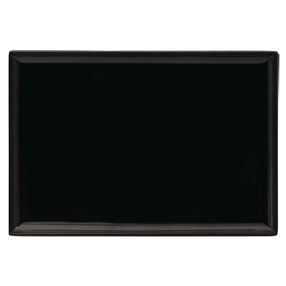 Ryner Melamine Rectangle Platter Black 350x240mm (Material: Melamine | Colour: Black. 350x240mm | Sold individually) PAS-GB697