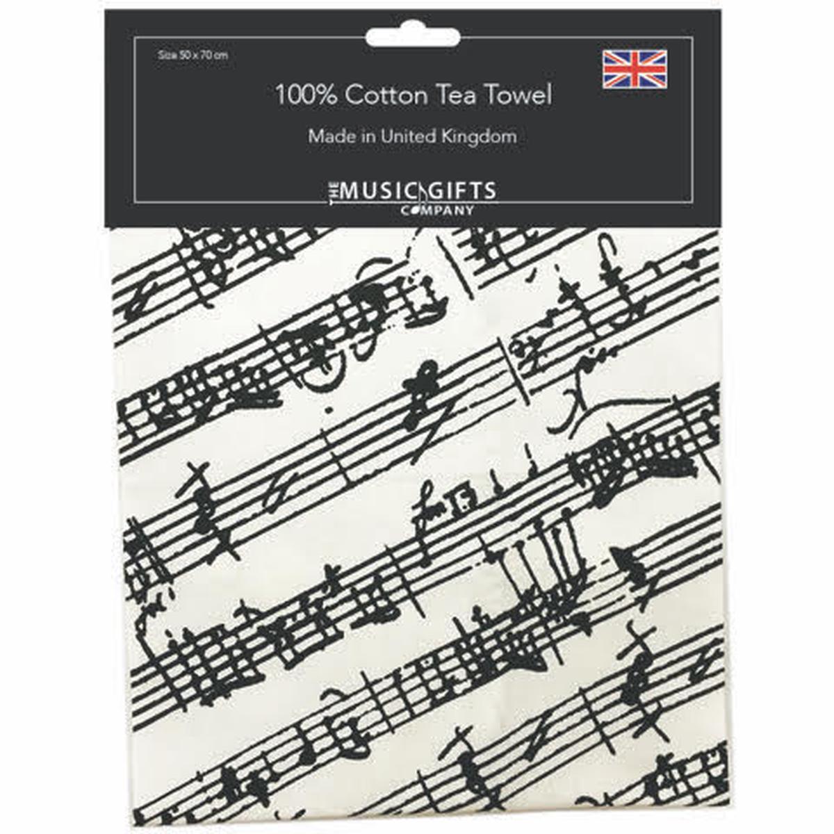 Tea Towel Manuscript White/Black TT02