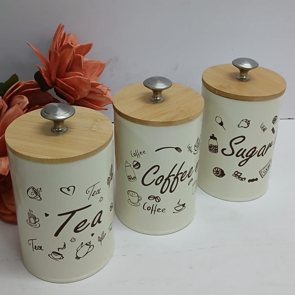 Airtight Tea Coffee and Sugar Canister Set