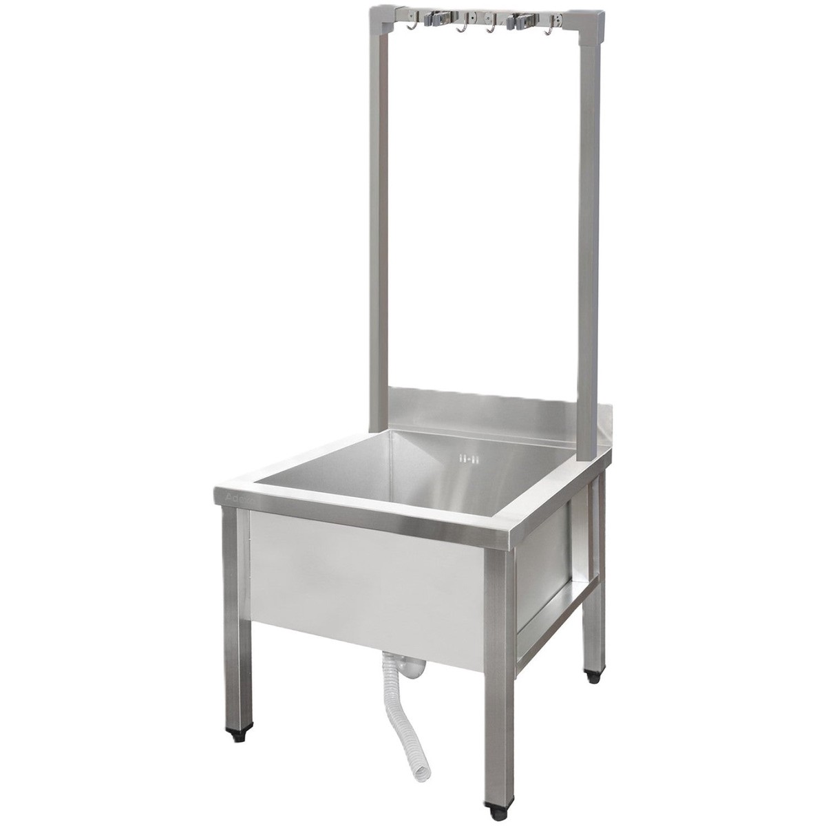 Commercial Stainless Steel Mop Sink With High Rack & 2 In 1 Mop Holder 600x600x550mm | Smsjyhr6060