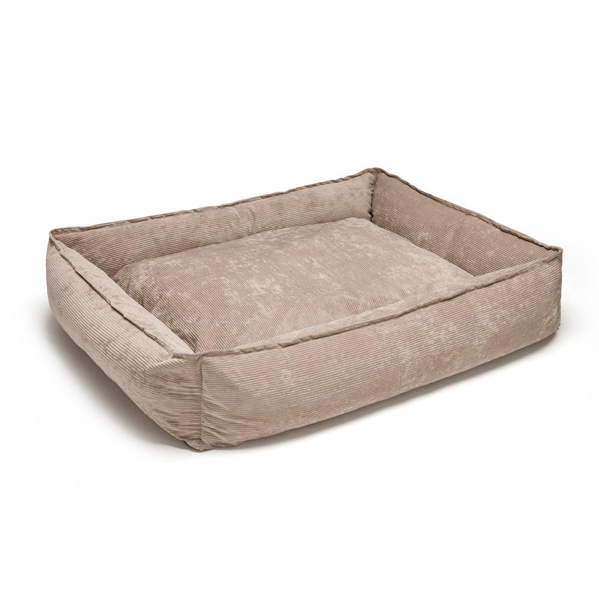 Dog basket corduroy – Taupe – 90 x 70 x 22 cm