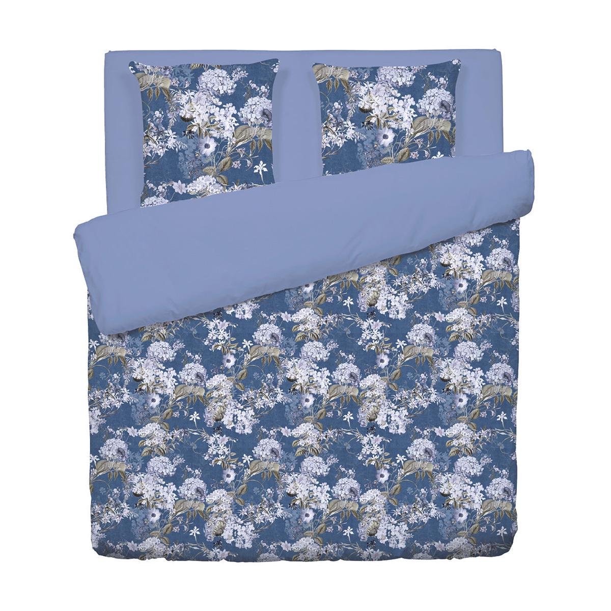 Duvet cover + pillowcase(s) cotton satin – Hortensia Blue – 240 x 220 cm + 2 x (63 x 63 cm)