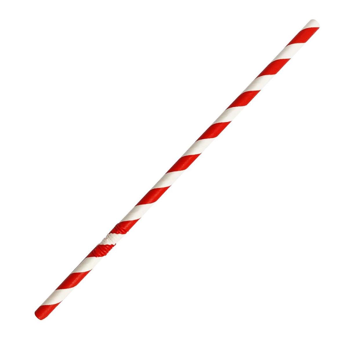 Fiesta Compostable Bendy Paper Straws Red Stripes (Pack of 250) – FB142