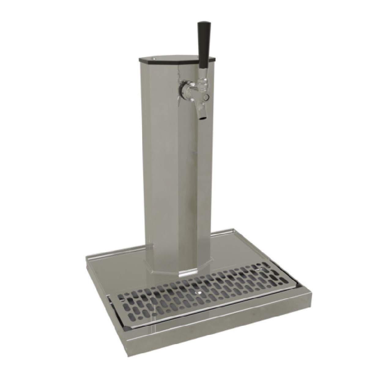 Glastender CT-1-MF 14 Inch Air Cooled Column Draft Dispensing Tower with Drain Pan Stainless Steel