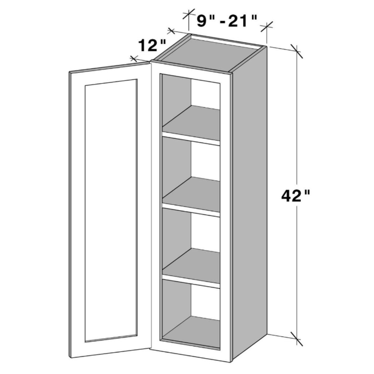 Graphite Shaker Wall Cabinet W18″ X H42″ X D12″