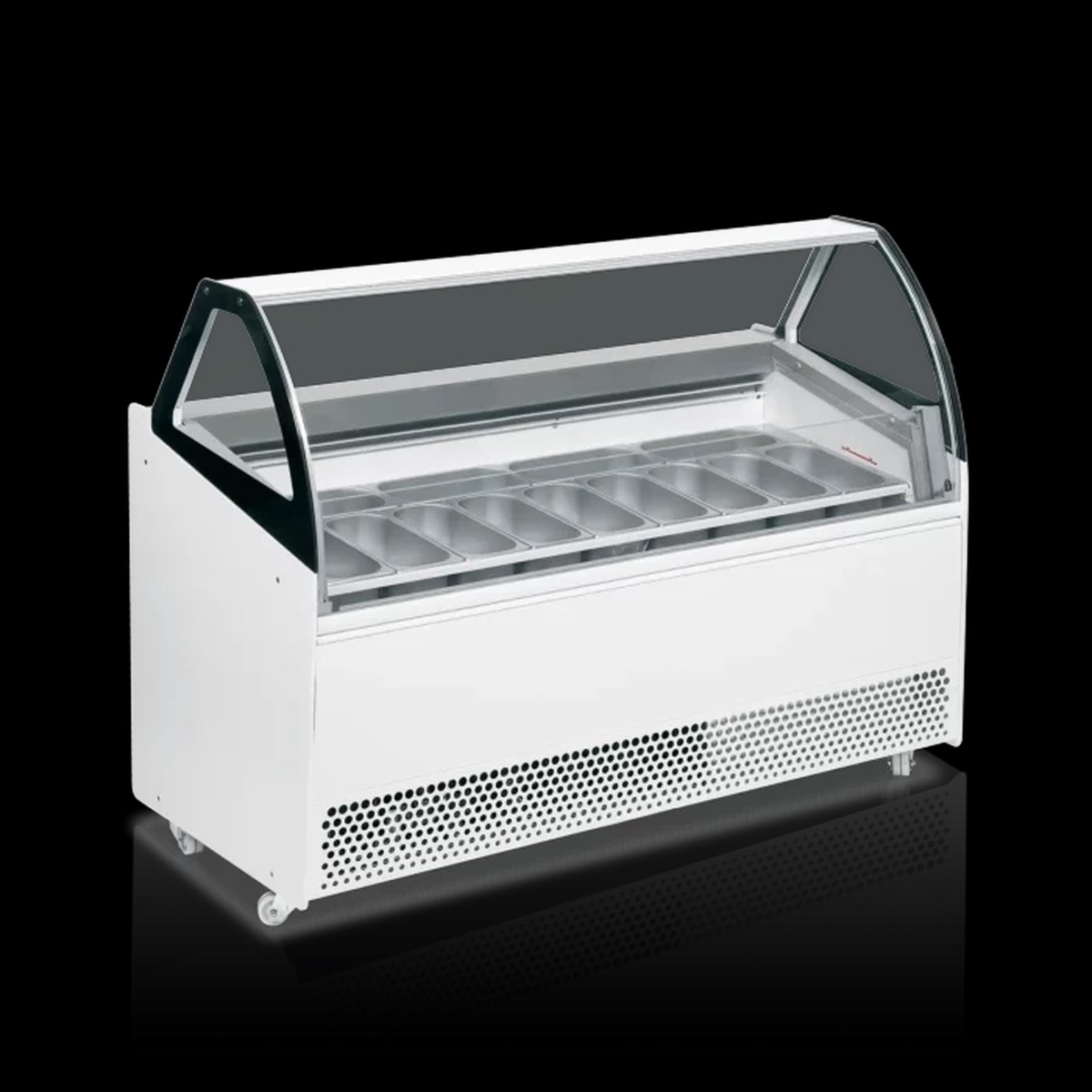 ISA BERMUDA RV13 13 x Napoli Pan Grey Curved Glass Ice Cream Display Freezer