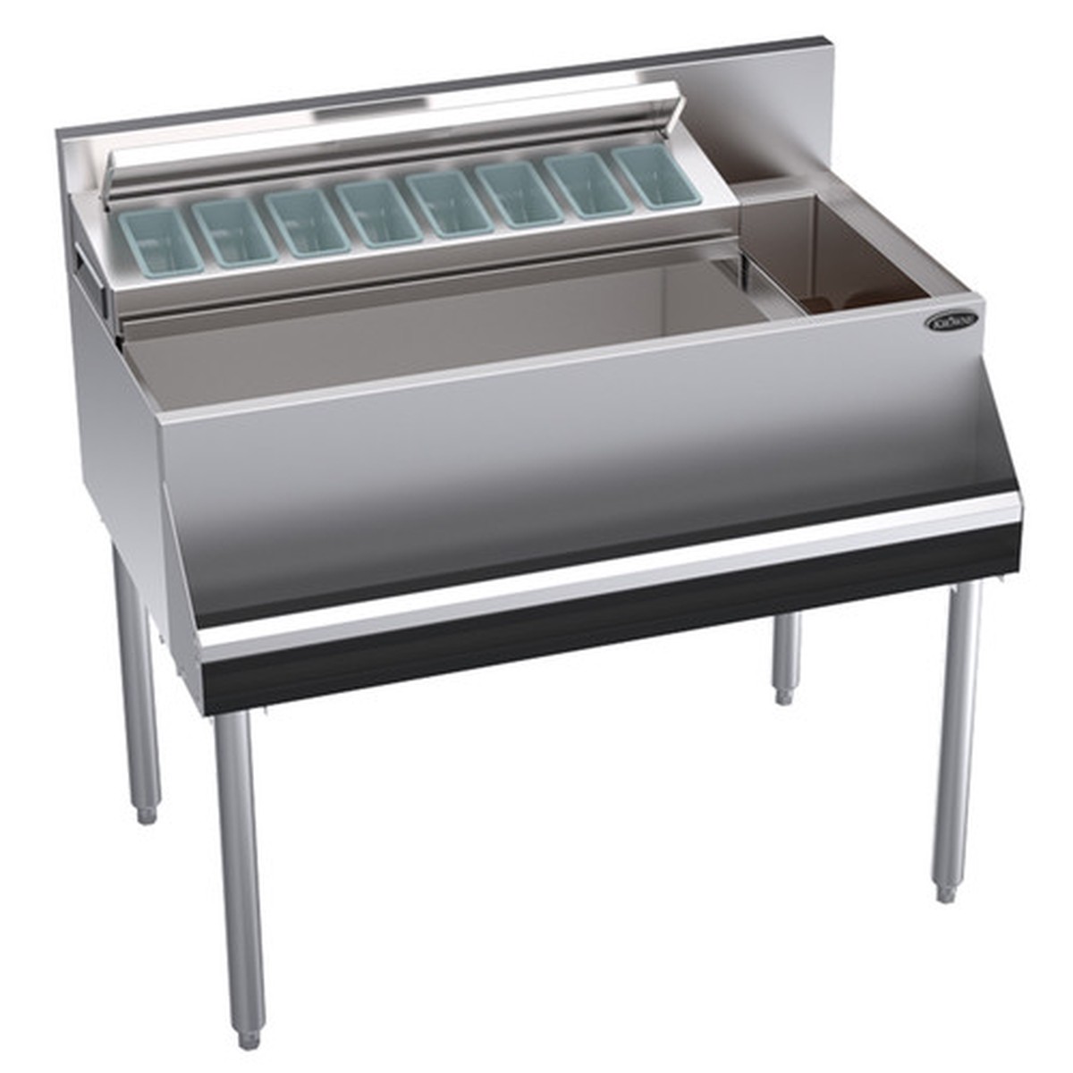KR24-MS38L-10 | 38′ | Underbar Ice Bin/Cocktail Station, Bottle Well Bin