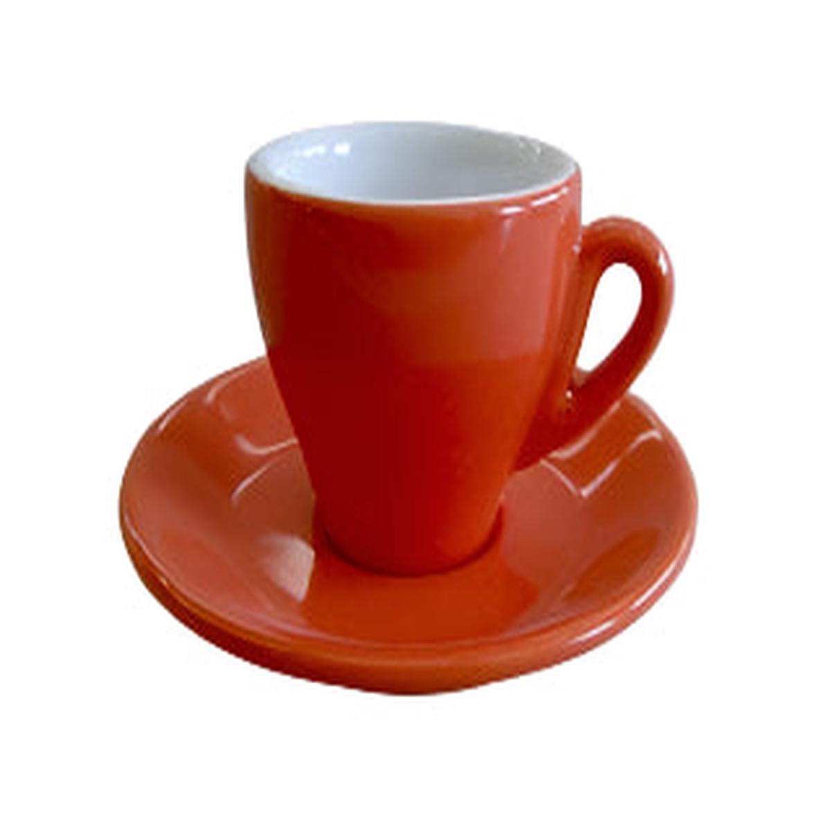 Nuova Point – Milano Espresso Cups and Saucers, Orange, Set of 6