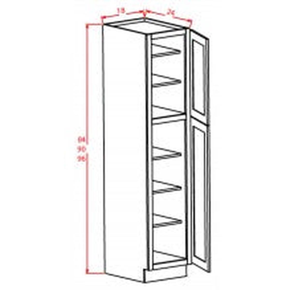 Rigby White Shaker 18″W x 90″H Wall Pantry Pre-Assembled