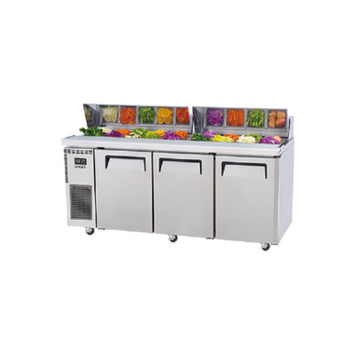 Skipio SHR18-3 Salad Side Prep Table 3 Doors with Hood Lid