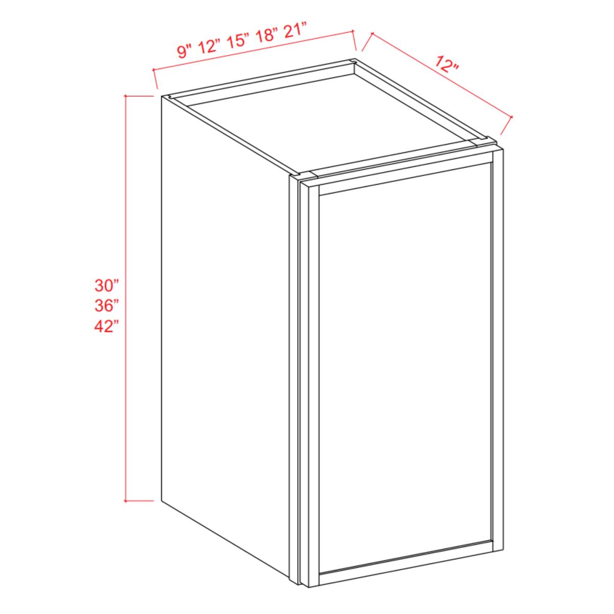 Slim Shaker Aberdeen Green Wall Cabinet – 15″W x 36″H x 12″D – 1D -2S
