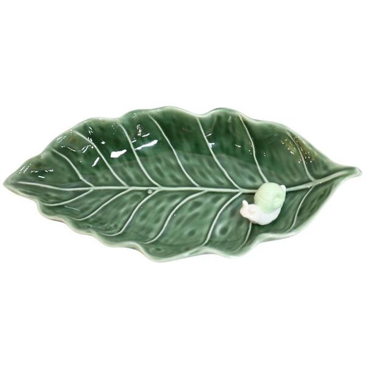 Snail Leaf Dish Green 28cm