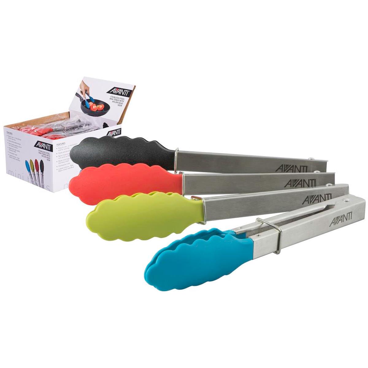 Tongs with Nylon Head Stainless Steel – 23cm