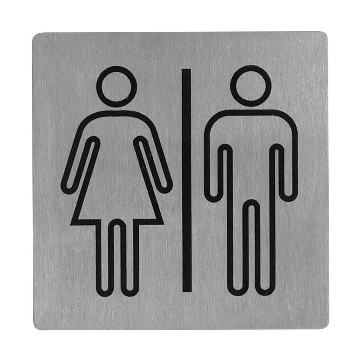 Trenton Unisex Symbol Wall Sign Stainless Steel 130x130mm (Stainless Steel. Adhesive Back. Unisex Symbol. 130x130mm) PAS-JD686