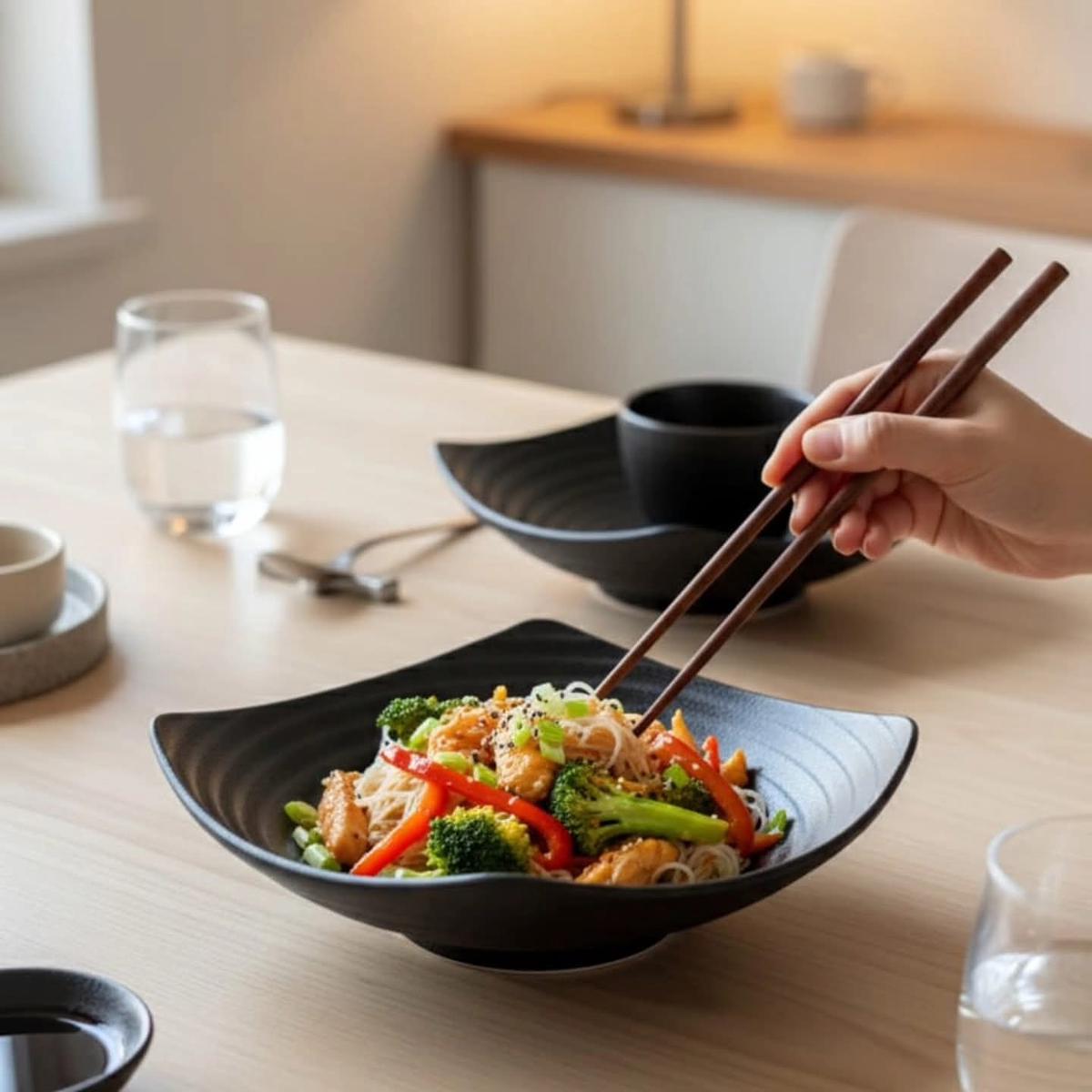 6pcs black bowls
