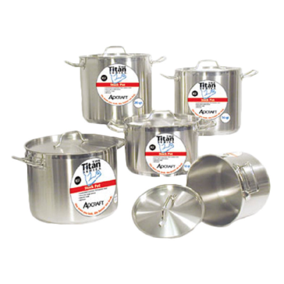 Admiral Craft SSP-32 32 Quarts Stock Pot with Cover Induction Ready Aluminum Core Stainless Steel