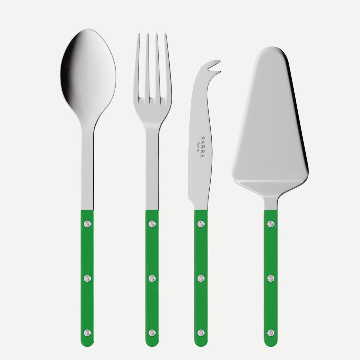 Bistrot Solid, Garden green – Set of 4 Bistrot must-have serving pieces