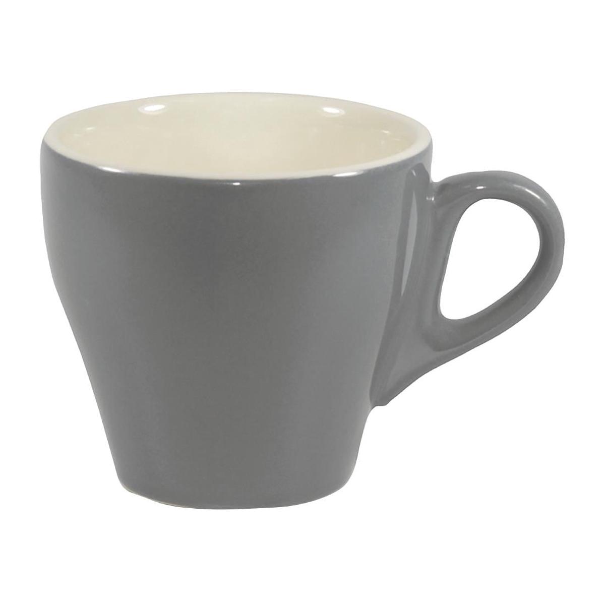 Brew Long Black Coffee Cups French Grey/White 180ml (6 Pack) (Pack of 6) PAS-FL202