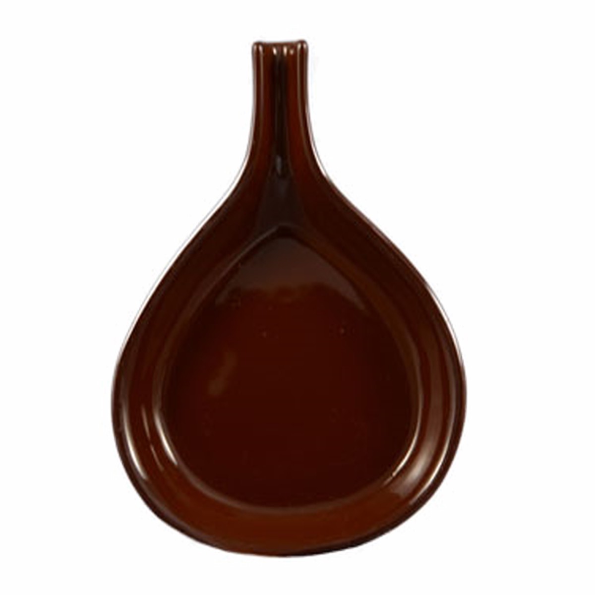 CAC China FP-18-BWN Festiware Fry Pan Server, 18 oz., 10″L x 8-1/4″W x 1-1/4″H, pear shape, with handle, brown