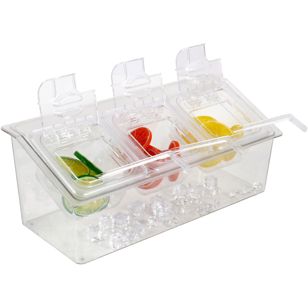 Chilled Condiment Holder including 3xGN1/6-150mm containers with lid Plastic | CHP06BD