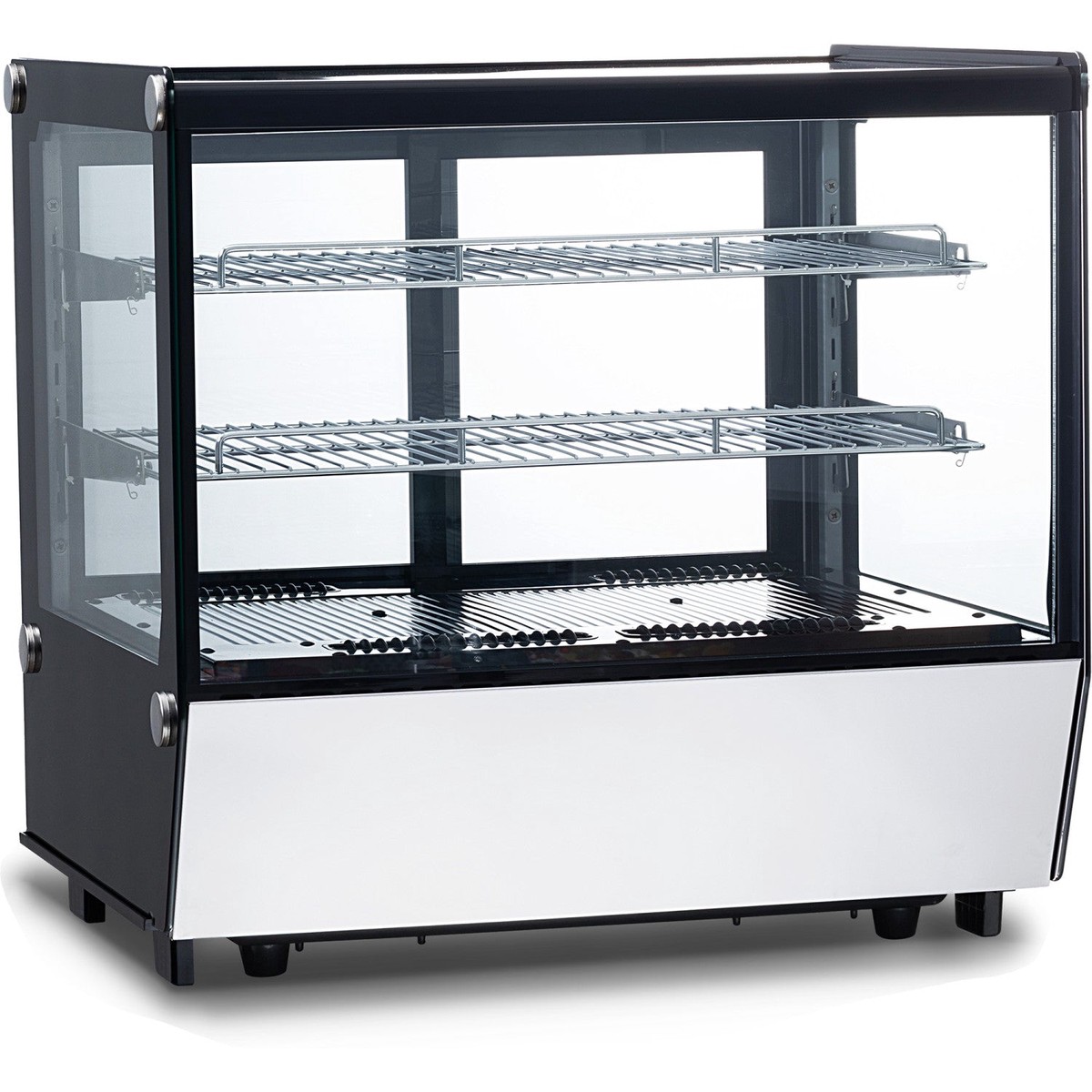 Display Merchandiser Fridge Countertop 200 Litres 2 Shelves Black & Stainless Steel | Ftw200 Z