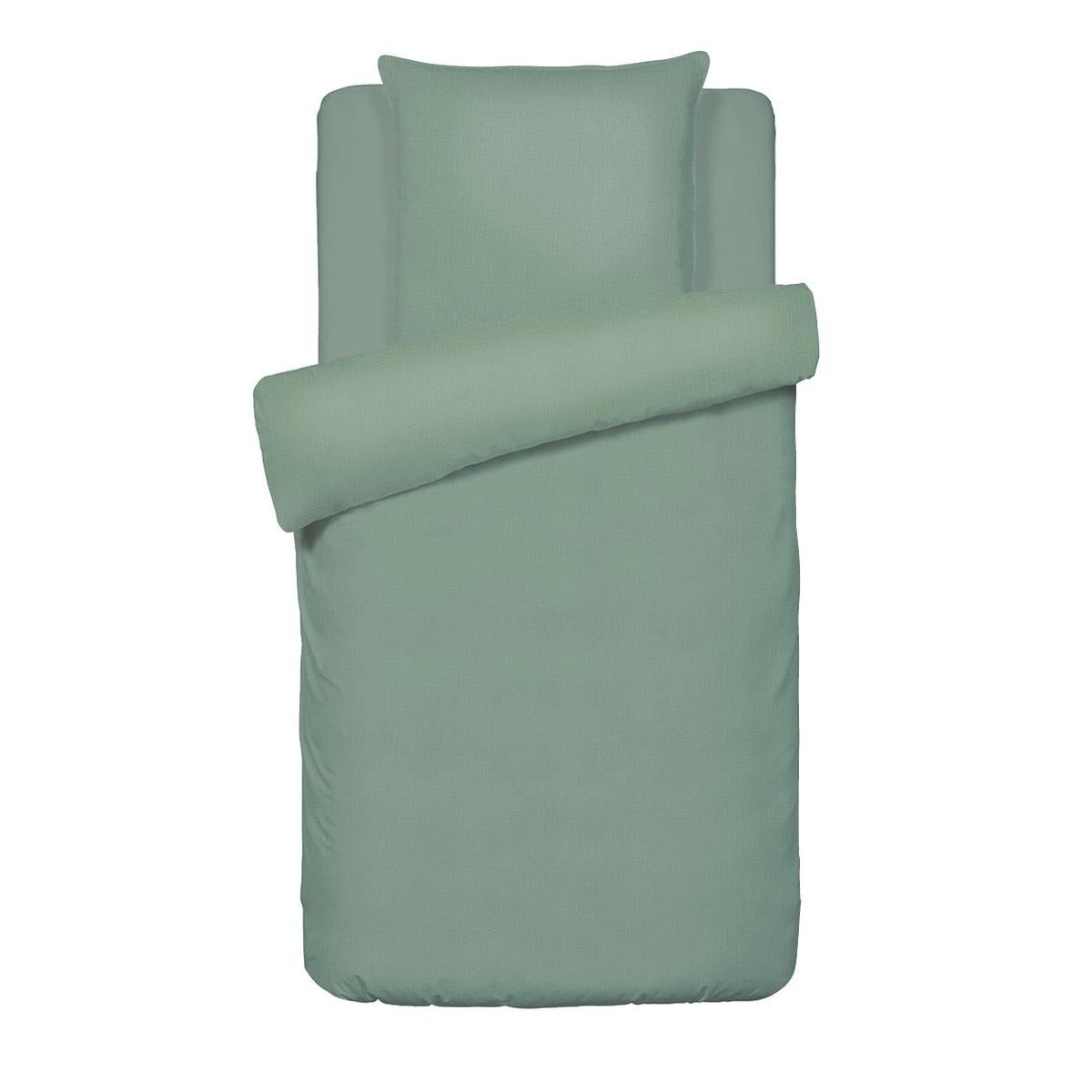 Duvet cover + pillowcase cotton gauze – Uni Green 12 – 135 x 200 cm + 80 x 80 cm