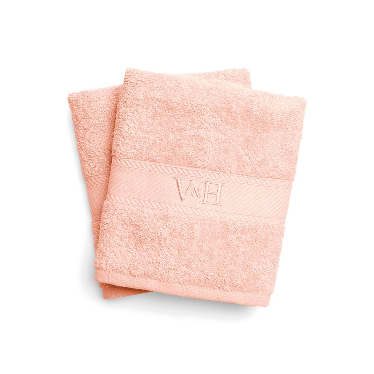 Hand towel combed cotton – Nuage – 2 x (50 x 100 cm) – Salmon pink