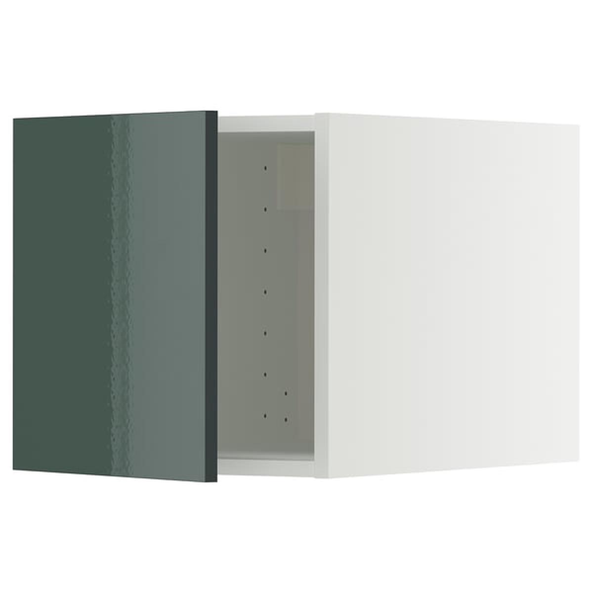 METOD top cabinet, white/Kallarp high-gloss dark grey-green, 40×40 cm