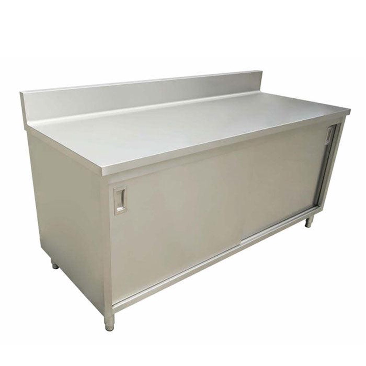 Nella 24 x 48 Stainless Steel Work Table with Cabinet and 6″ Backsplash – 43480