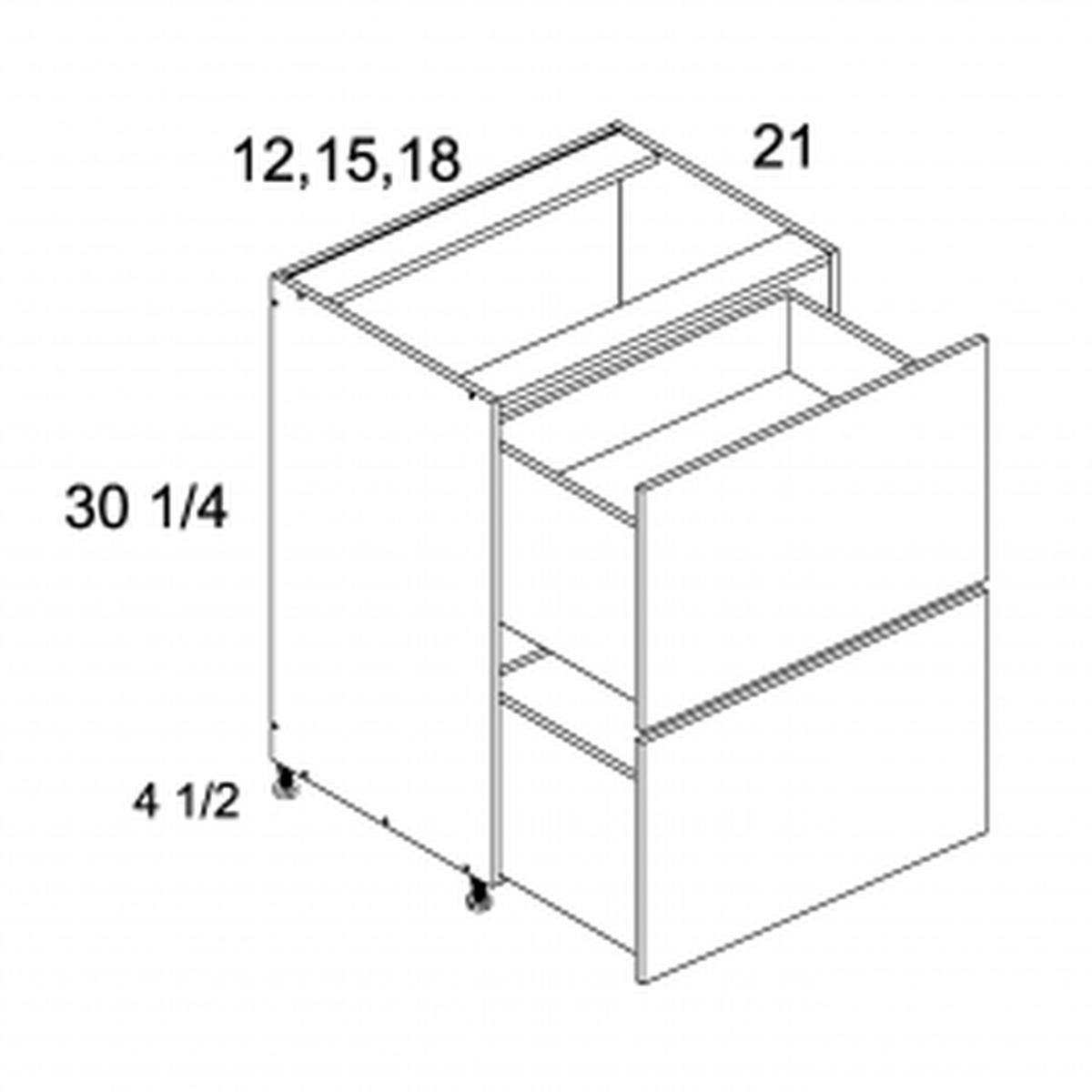 Riviera Oyster Shell 12″ Two Drawer Vanity Base