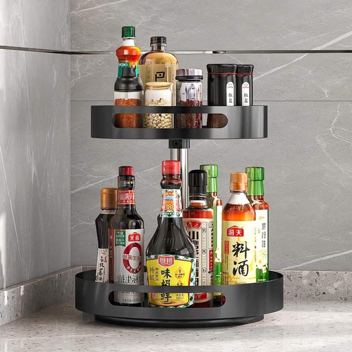 Rotating Metallic Spice Cosmetic Storage Rack