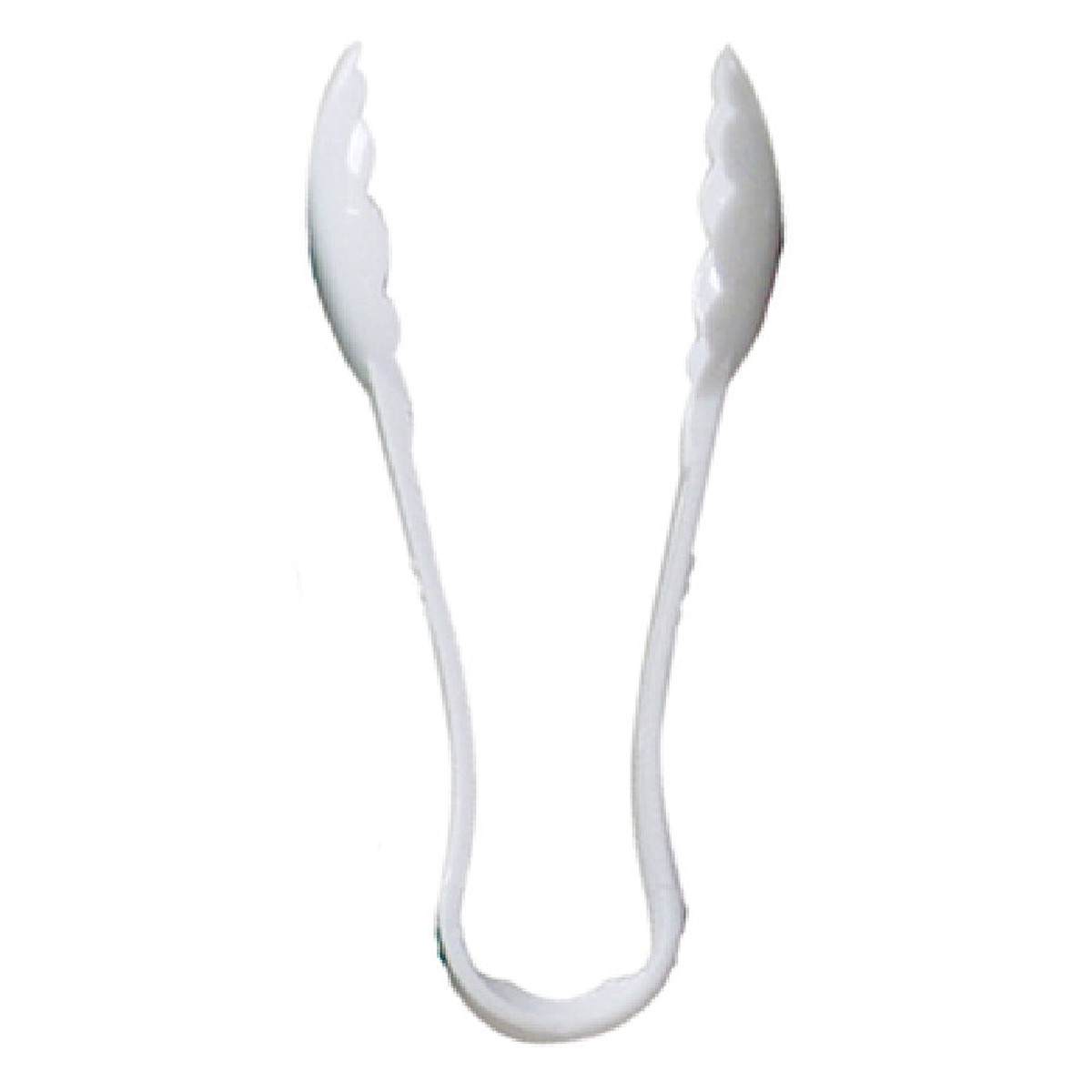 Thunder Group PLSGTG009WH 9 Inch Scallop Serving Tongs Dishwasher Safe Polycarbonate White