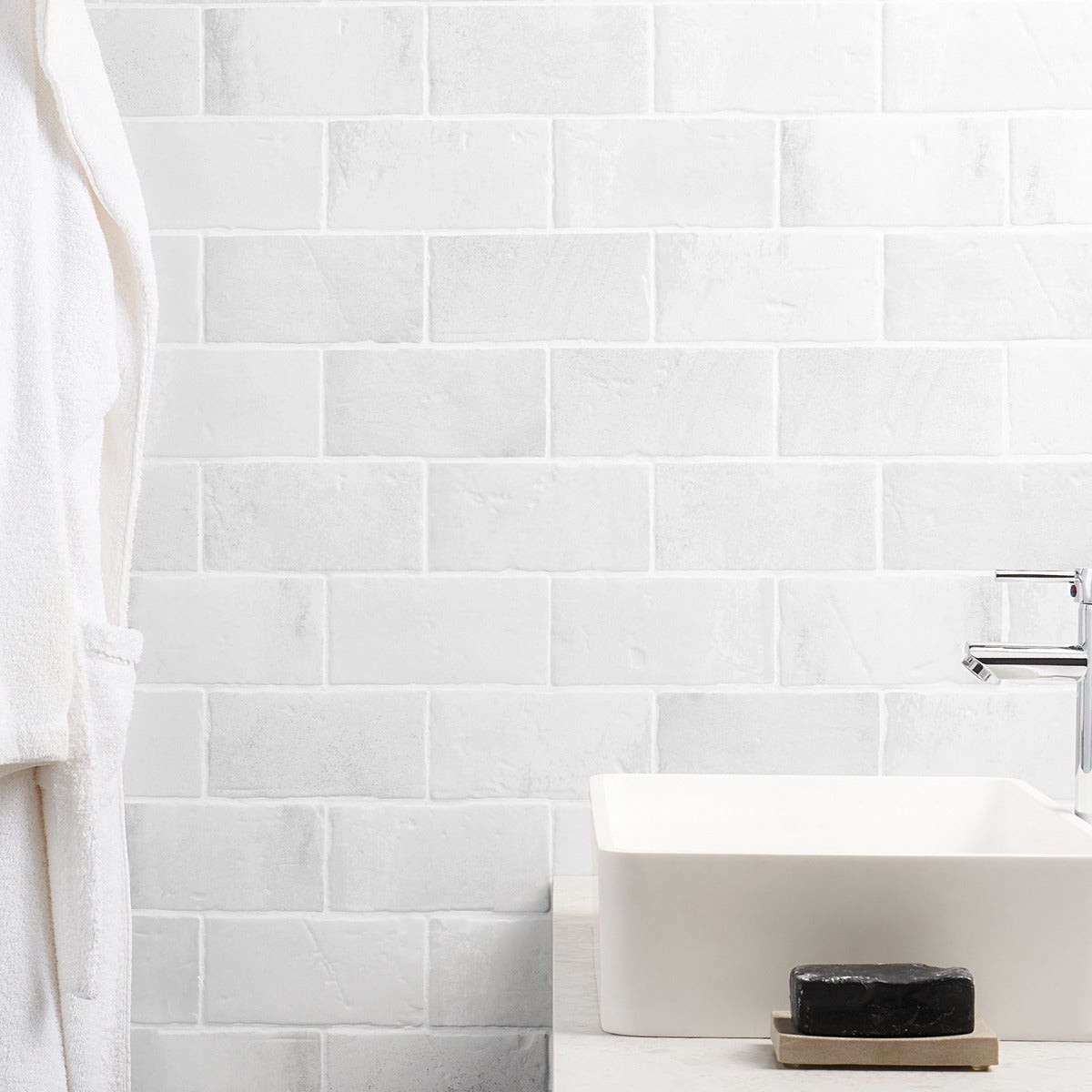 Tilebar Parma Brick White 4×8 Matte Ceramic Subway Tile