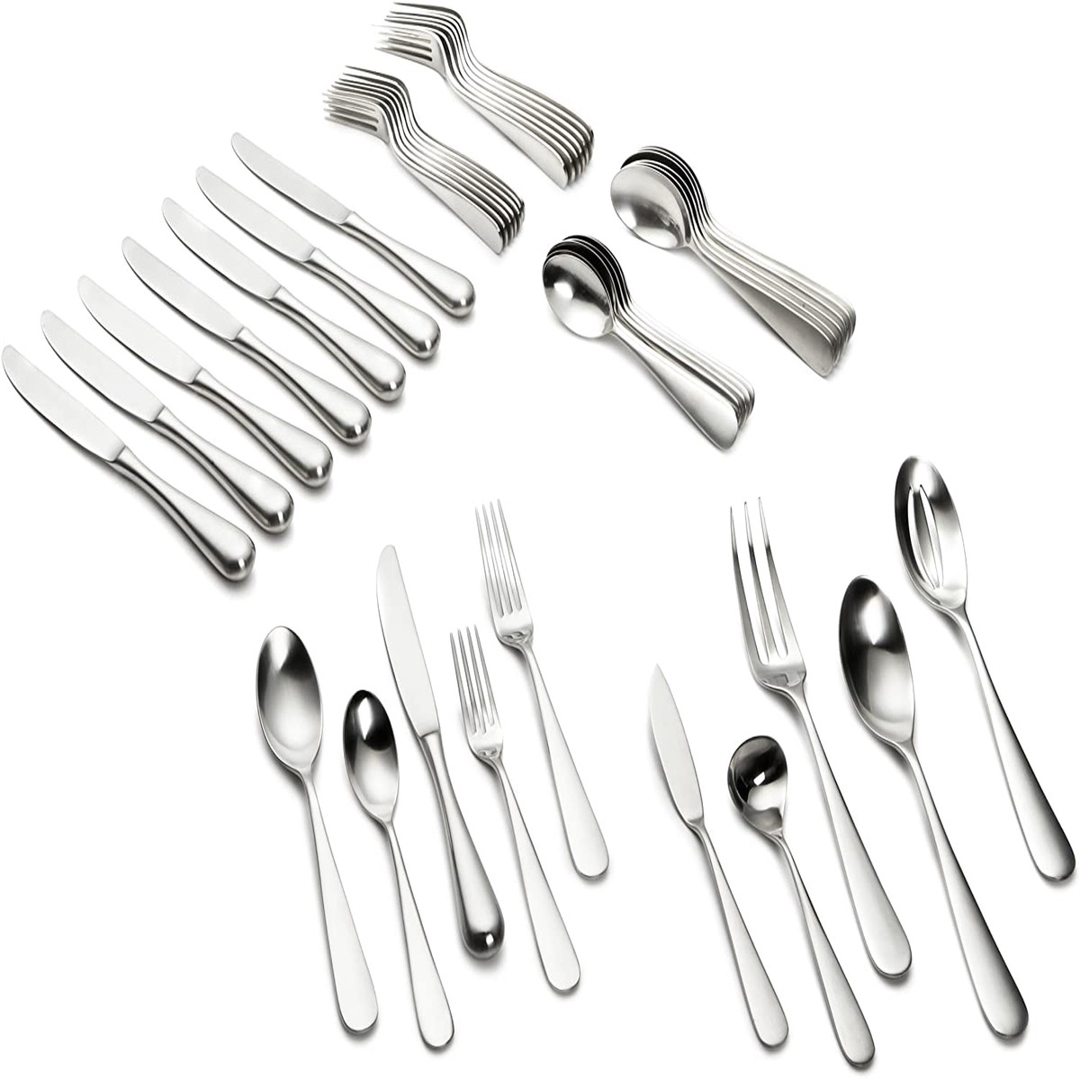 Yamazaki Median 45-Piece Stainless-Steel Flatware Set, Service for 8