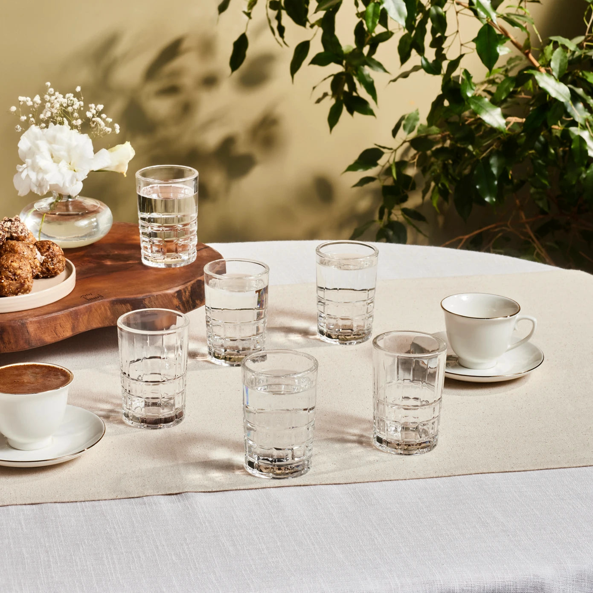 Yaren 6-Piece Glass Small Water Glass Set for 6 People, 115ml, Clear