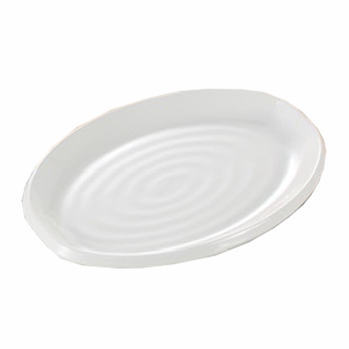 Yanco MD-218 Milando Plate, 18"L x 13"W, oval, melamine, white