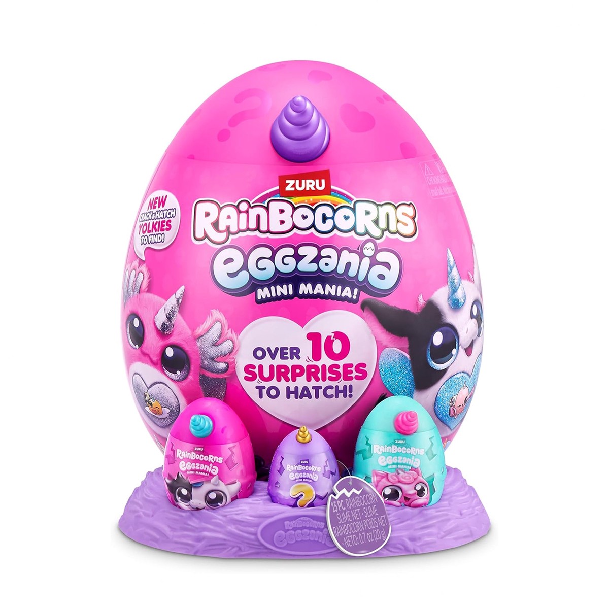 ZUR-9296 Rainbocorns Eggzania Mini Mania S1 Surprise Egg Toy with Over 10 Surprises