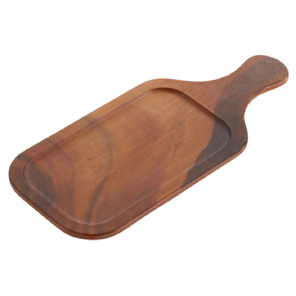 Yanco WD-1214 14 Inch Melamine Serving Tray with Handle Bamboo Look