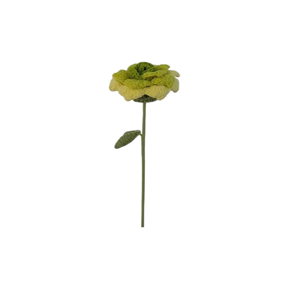 Yarn Flower Decoration - Green Rose