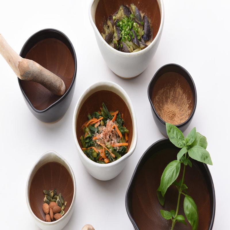 "Suri Bowl" Ceramic Mortar and Wooden Pestle