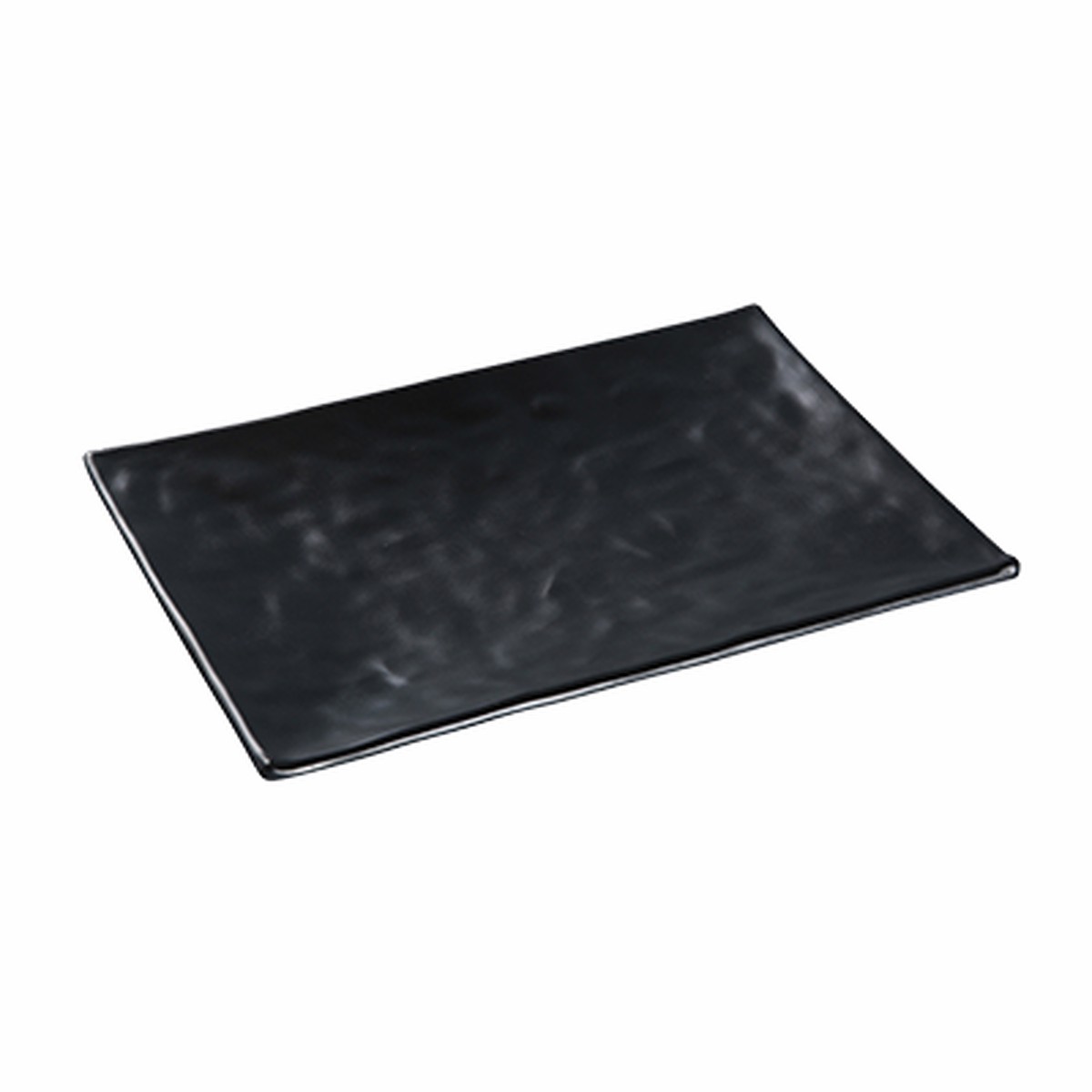 Yanco BP-2016 Black Pearl Plate, 16" x 10-1/4", rectangular, Asian style, melamine, black