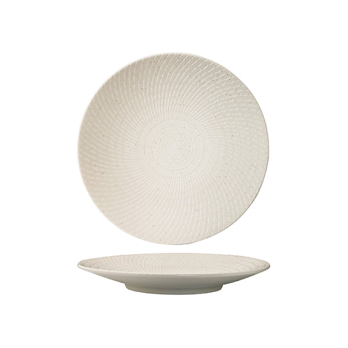 Round Plate - Coupe, 205mm, White Swirl: Pack of 6