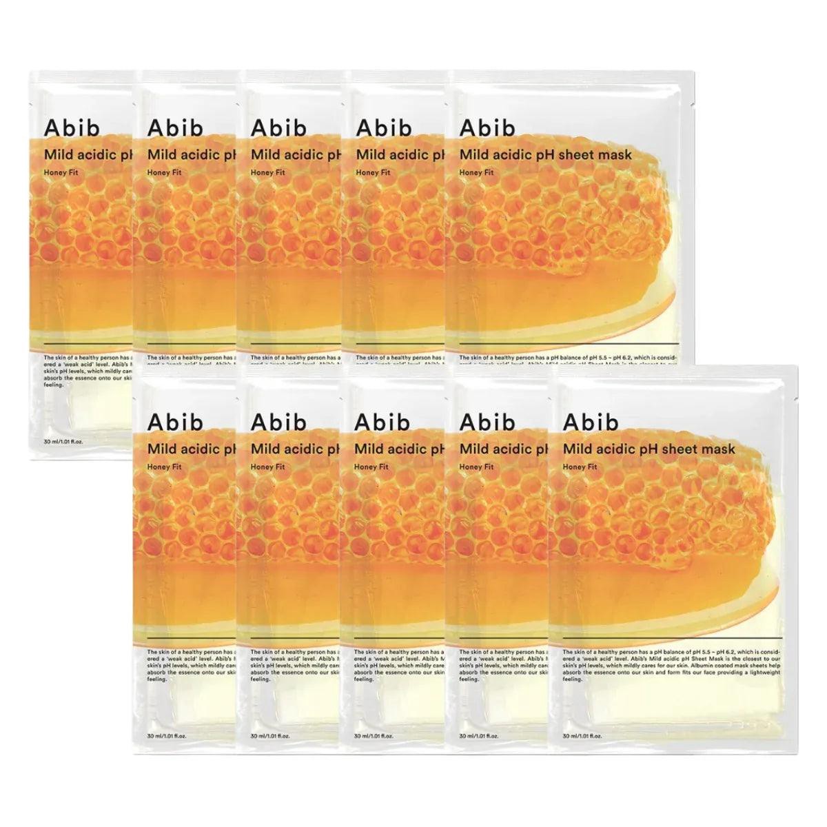 Abib Mild Acidic pH Sheet Mask Honey Fit Box of 10 (Exp 1027)