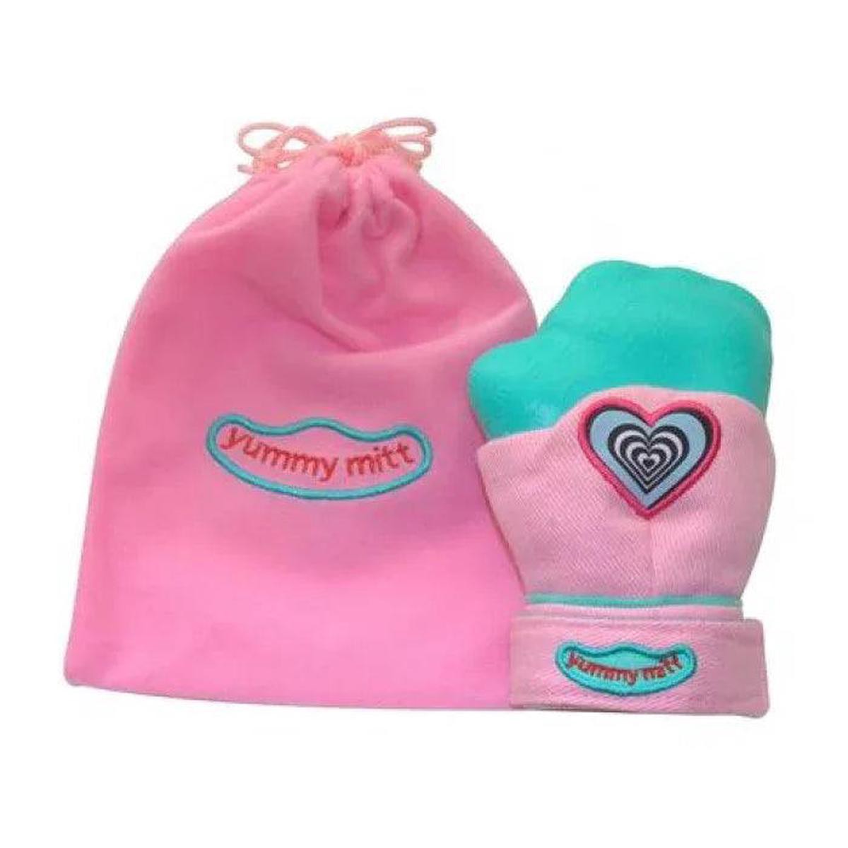Yummy Mitt Glow-in-the-Dark Teething Mitten 8211 Pink 038 Turquoise