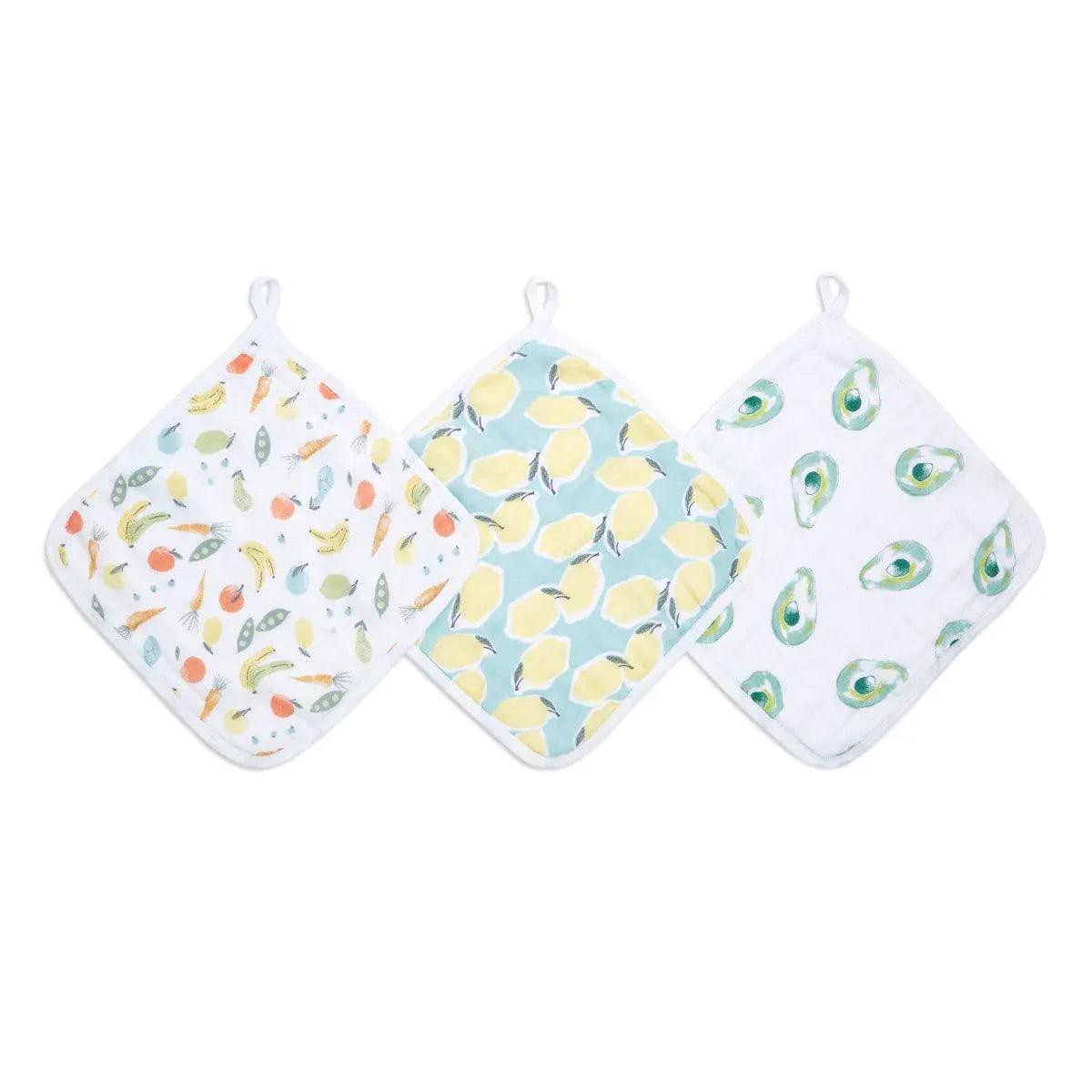Aden Anais Essentials Cotton Muslin Washcloths 3pk (7 designs)