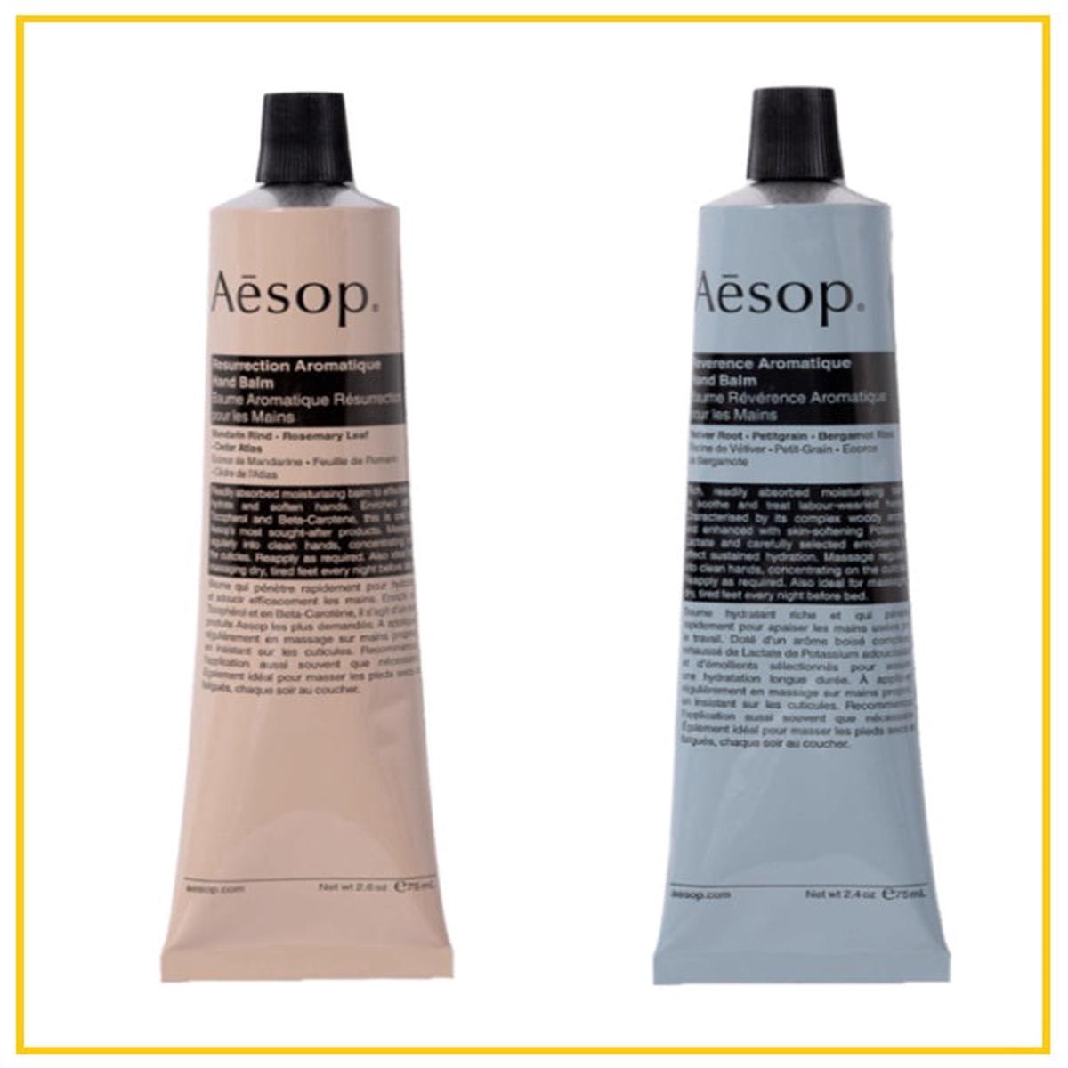 AESOP AROMATIQUE HAND BALM DUET RESURRECTION REVERENCE HAND BALM DUO SET 75ML