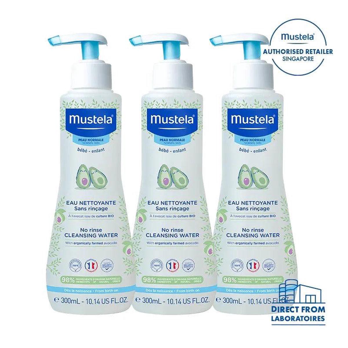 3-pack Mustela No-rinse Cleansing Water 300ml 8211 exp 1028